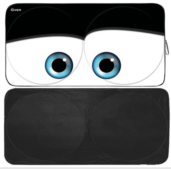 Windshield Sun Shade, Car Sun Shade for Front Window Funny Car Eyes Sunshades - Picture 2 of 6